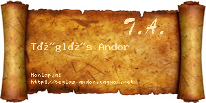 Téglás Andor névjegykártya