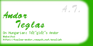 andor teglas business card